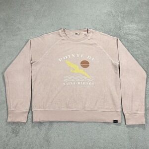 Faherty Sweatshirt Womens Medium Pink Crew Neck Fleece Beach Pullover Sweater